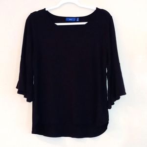 Black tunic with flared sleeves